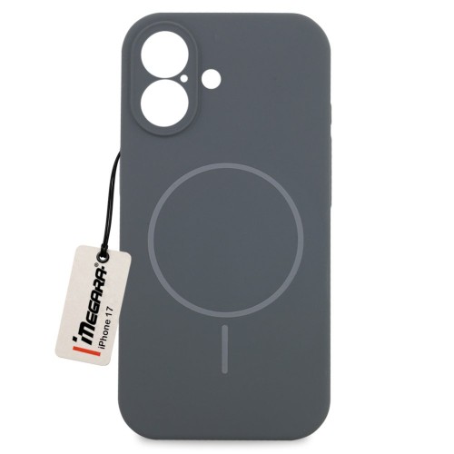 Szare etui do Apple iPhone 17 MagSafe Case - widok z przodu, prezentujący elegancki design i idealne dopasowanie do smartfona
