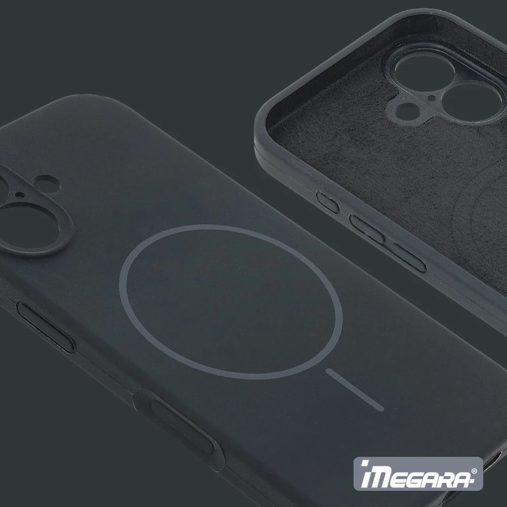 Antypoślizgowe etui Megara dla iPhone 17 w kolorze szarym, zapewniające ochronę przed upadkami i kompatybilne z ładowaniem bezprzewodowym