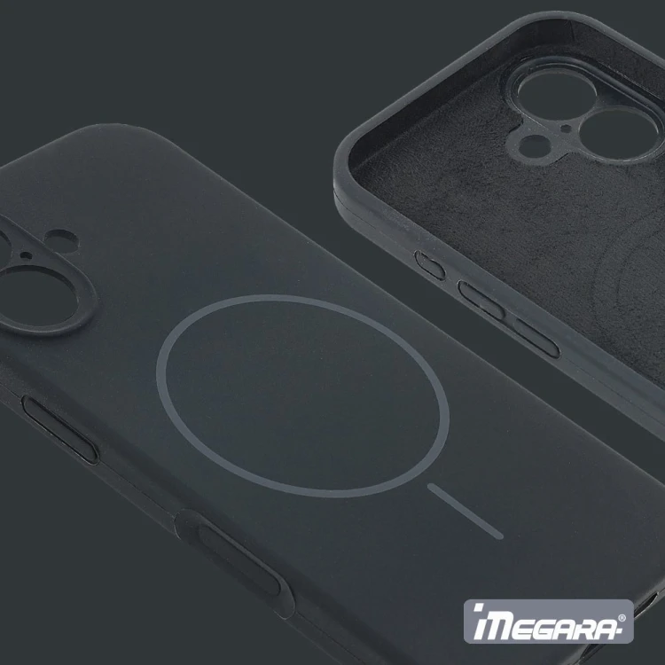 Antypoślizgowe etui Megara dla iPhone 17 w kolorze szarym, zapewniające ochronę przed upadkami i kompatybilne z ładowaniem bezprzewodowym