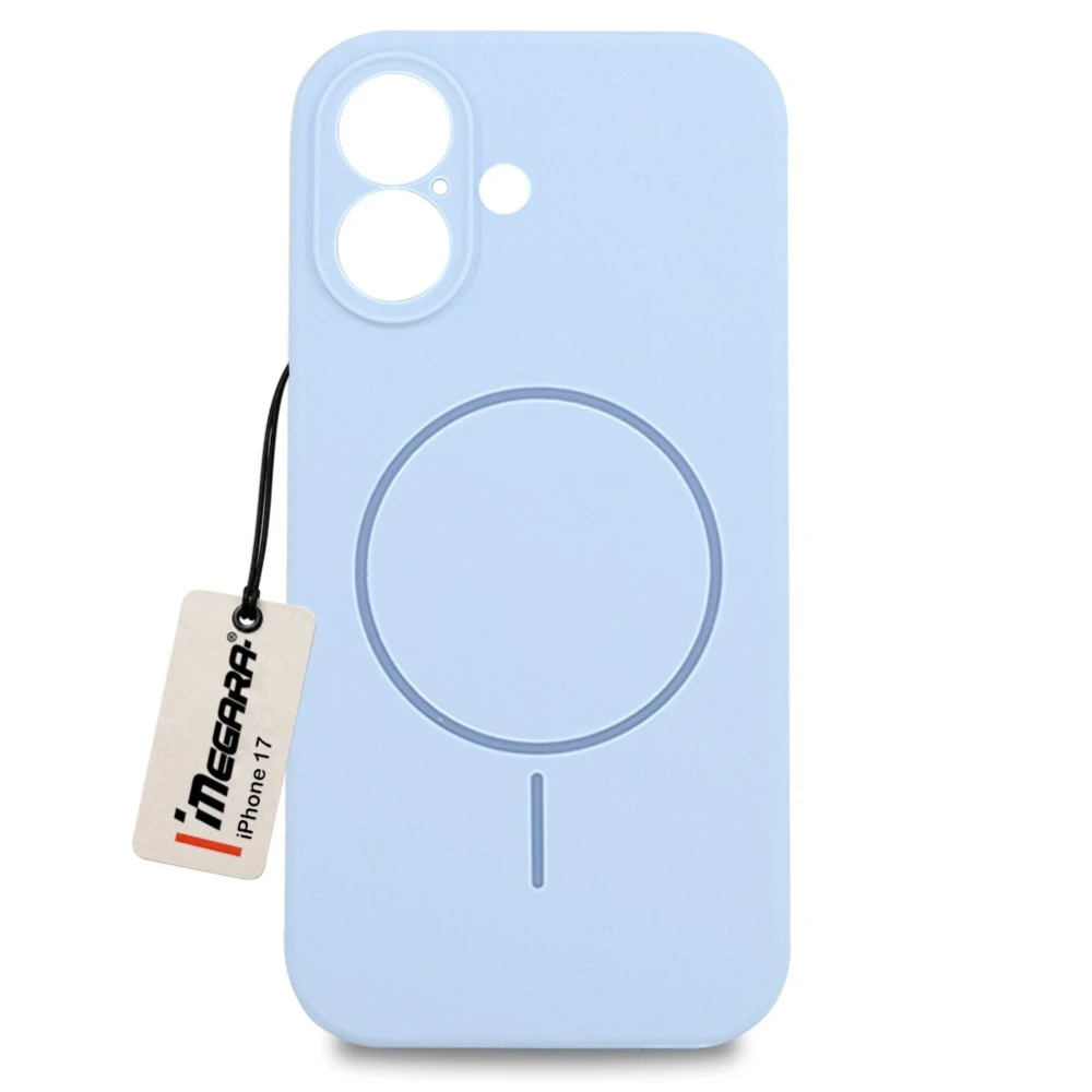 Niebieskie etui do Apple iPhone 17 MagSafe Case, widok z przodu, idealnie dopasowane plecki ochronne