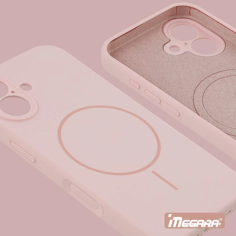 Akcesorium do smartfona iPhone 17 - różowe etui Megara, w pełni kompatybilne z ładowaniem bezprzewodowym, waga 35g