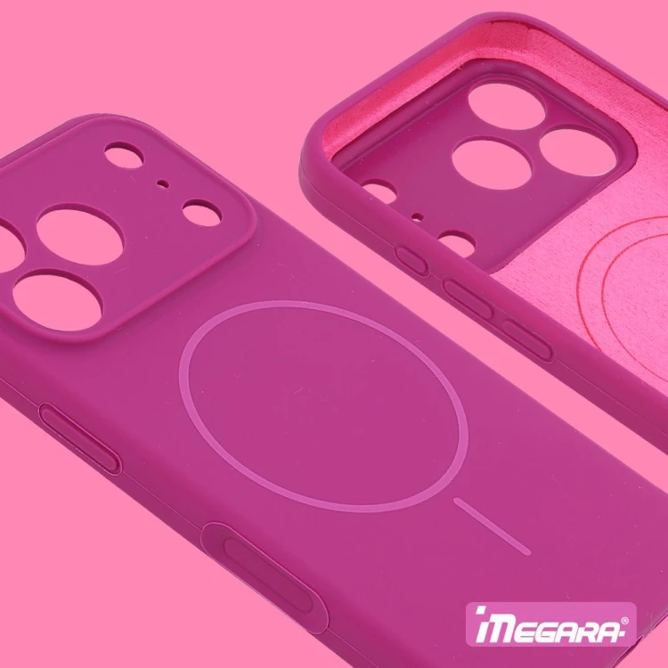 Etui plecki Megara w kolorze różowym, kompatybilne z bezprzewodowym ładowaniem i funkcją MagSafe dla iPhone 17 Pro