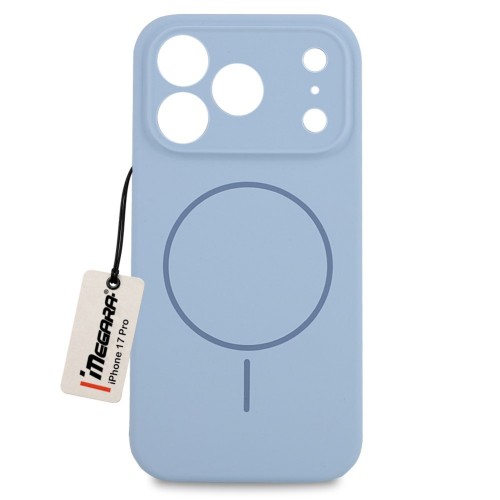 Niebieskie etui do Apple iPhone 17 Pro MagSafe Case, widok z przodu prezentujący matowe wykończenie soft-touch