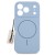 Niebieskie etui do Apple iPhone 17 Pro MagSafe Case, widok z przodu prezentujący matowe wykończenie soft-touch