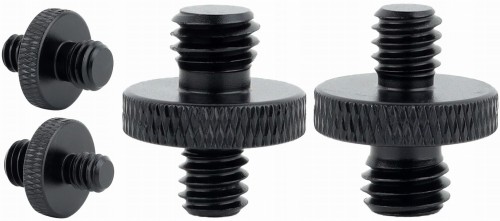 Adapter śruba redukcja 1/4" na M8 statywowa aluminiowa czarna lampy 18 mm