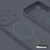 Szary pokrowiec Megara do Apple iPhone 17 Pro - widok z boku, ukazujący smukłą konstrukcję i ochronę aparatu, waga tylko 35g