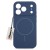 Granatowe etui Megara do Apple iPhone 17 Pro MagSafe, widok z przodu, idealnie dopasowane, podkreślające smukły design telefonu