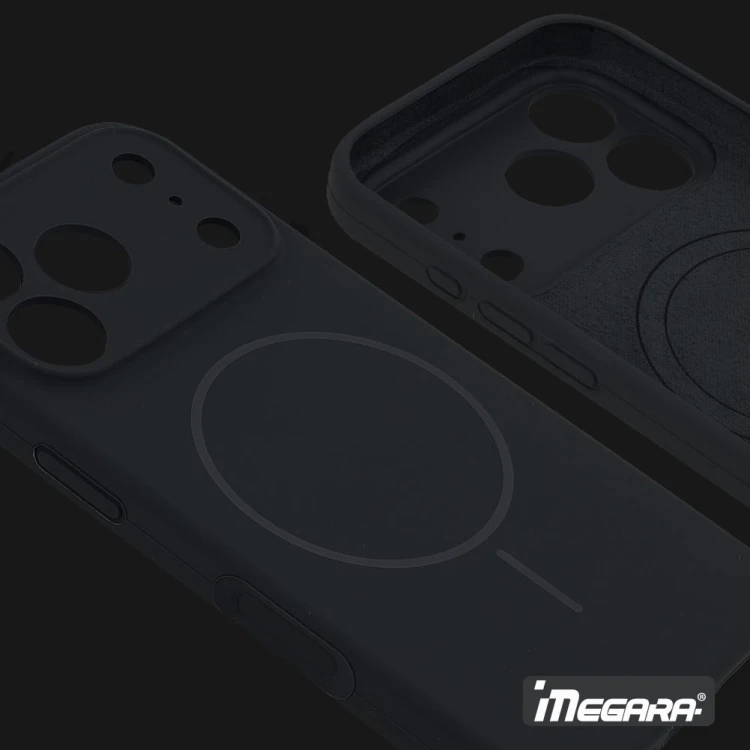 Antypoślizgowe czarne plecki do Apple iPhone 17 Pro Max z serii iPhone, wspierające ładowanie bezprzewodowe