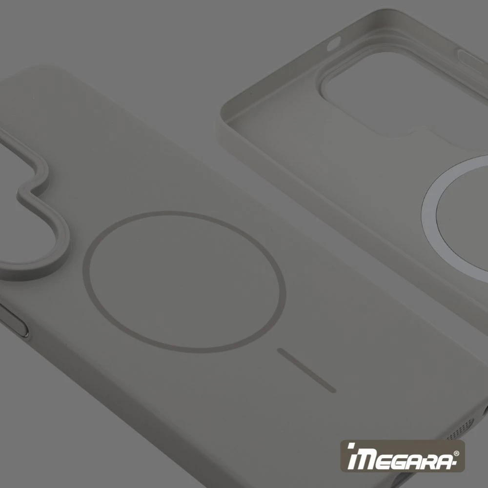 Kompatybilne z MagSafe plecki do Galaxy S26 Ultra w kolorze szarym, zapewniające pełną ochronę aparatu