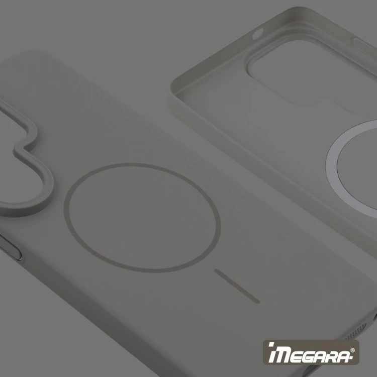 Kompatybilne z MagSafe plecki do Galaxy S26 Ultra w kolorze szarym, zapewniające pełną ochronę aparatu